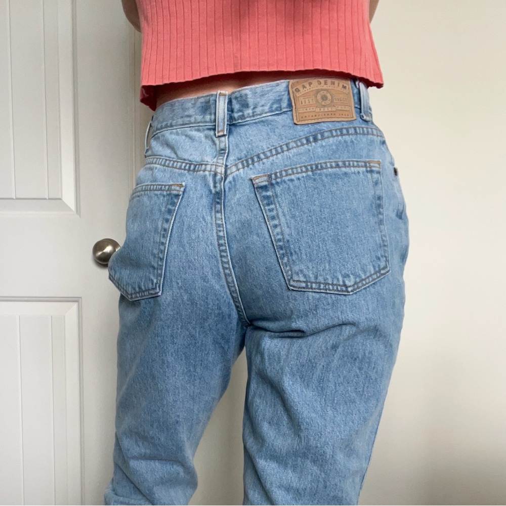 Vintage 80s Gap Light Wash High Rise Straight Leg Jeans